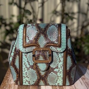 Brahmin Margo Turquoise Stone Tecoma Leather Crossbody --NWT snake western